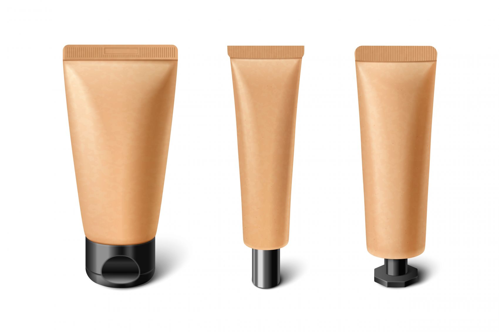 三款棕色洗面奶防晒霜包装素材封面大图