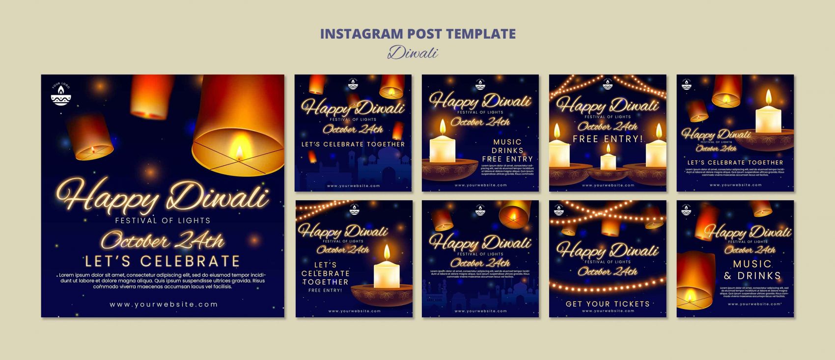 中秋节节日灯光庆典宣传册折页海报素材图片