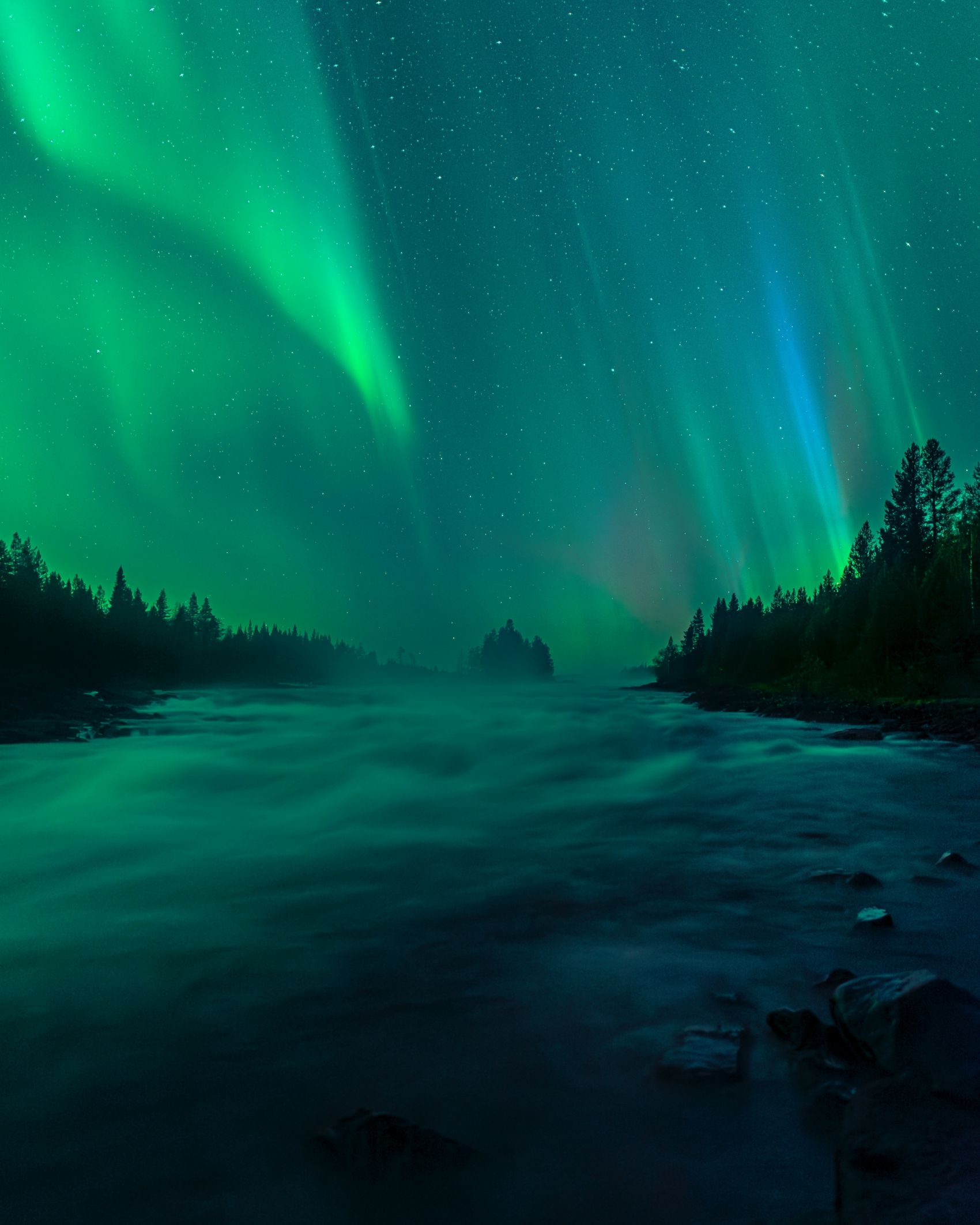 绿色极光星空图图片