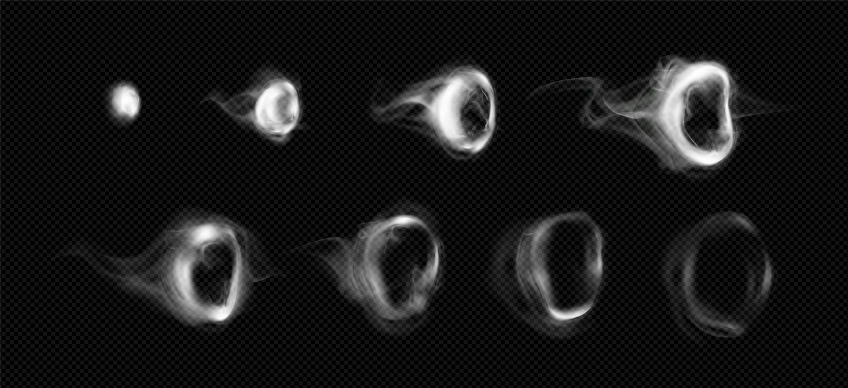 八款白色烟雾烟圈素材图图片