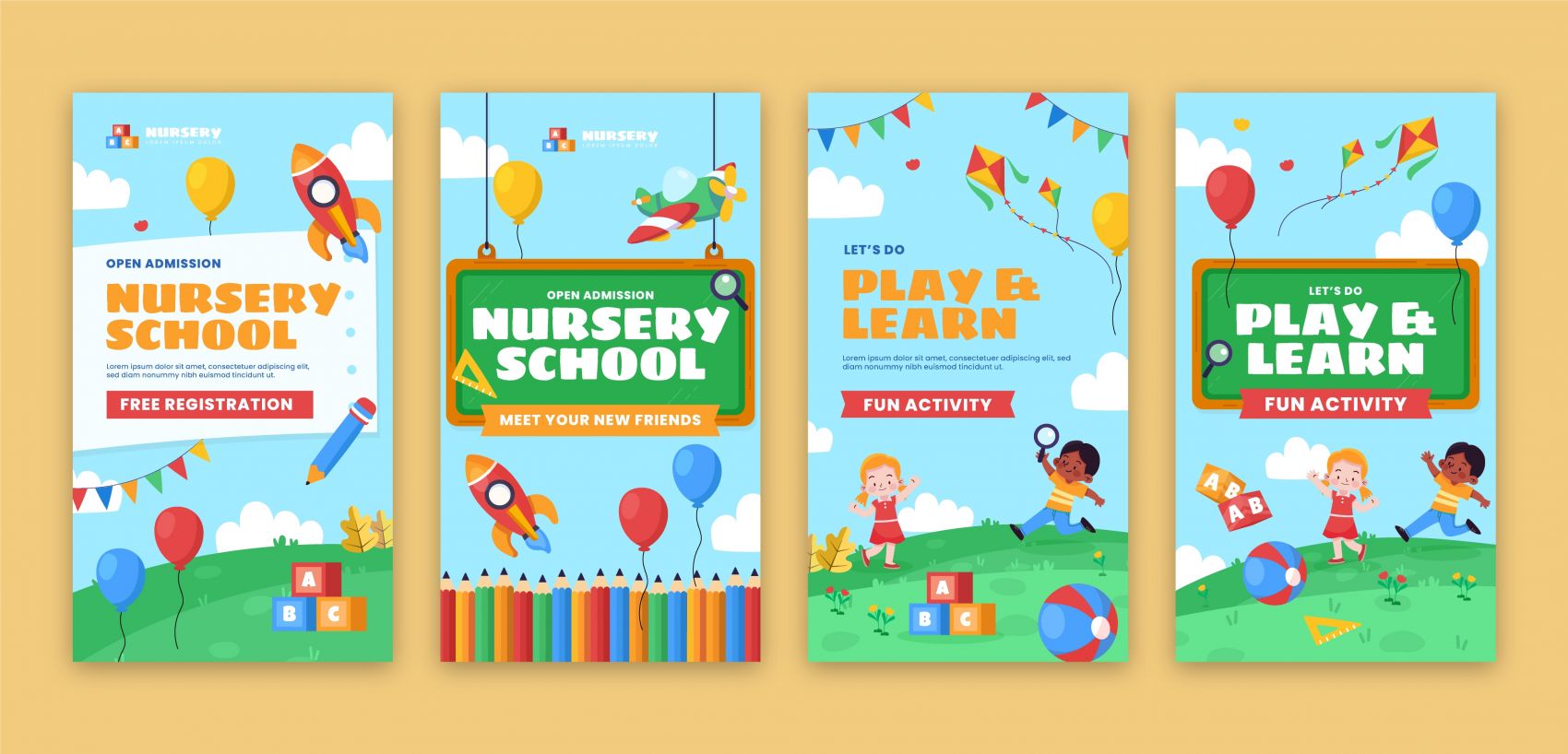 手绘幼儿园设计模板图片