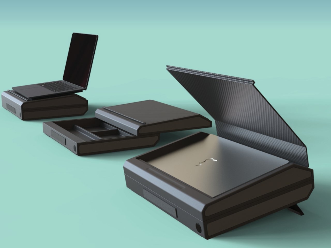 可以转变为桌子和牛奶架的公文包图片