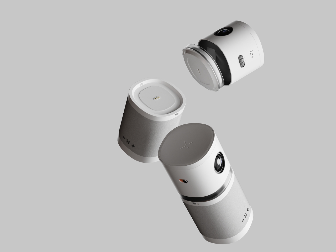 可以是扬声器也可以是无线充电器的模块化迷你投影仪---酷图编号3