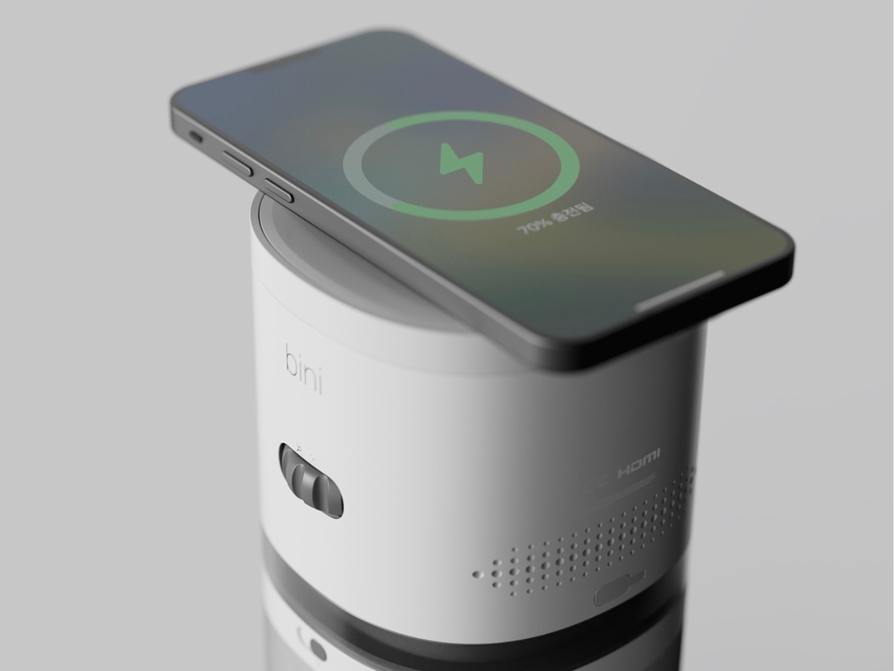 可以是扬声器也可以是无线充电器的模块化迷你投影仪---酷图编号8