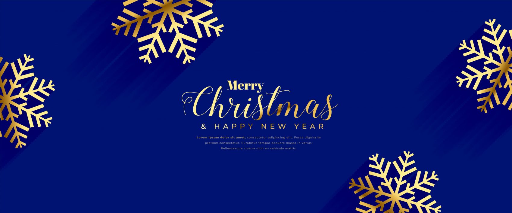 金色雪花装饰的矢量圣诞派对邀请函海报图片