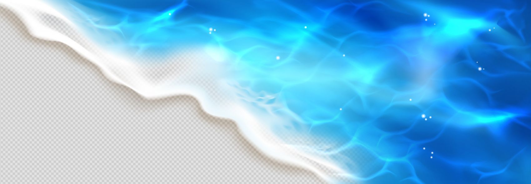 海蓝色的海浪与白色的泡沫沙滩图片