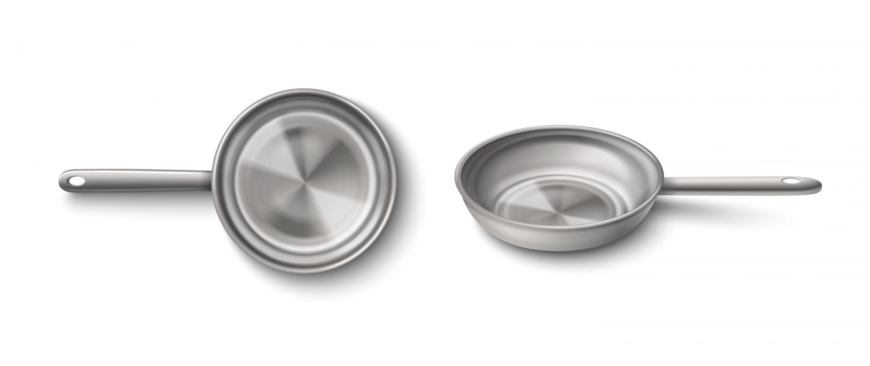 两款灰色透明新钢煎锅顶侧视图图片