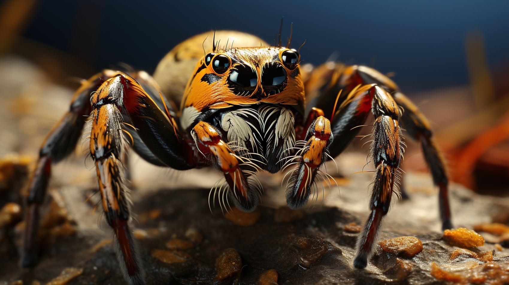 黑寡妇狼蜘蛛微距摄影图图片