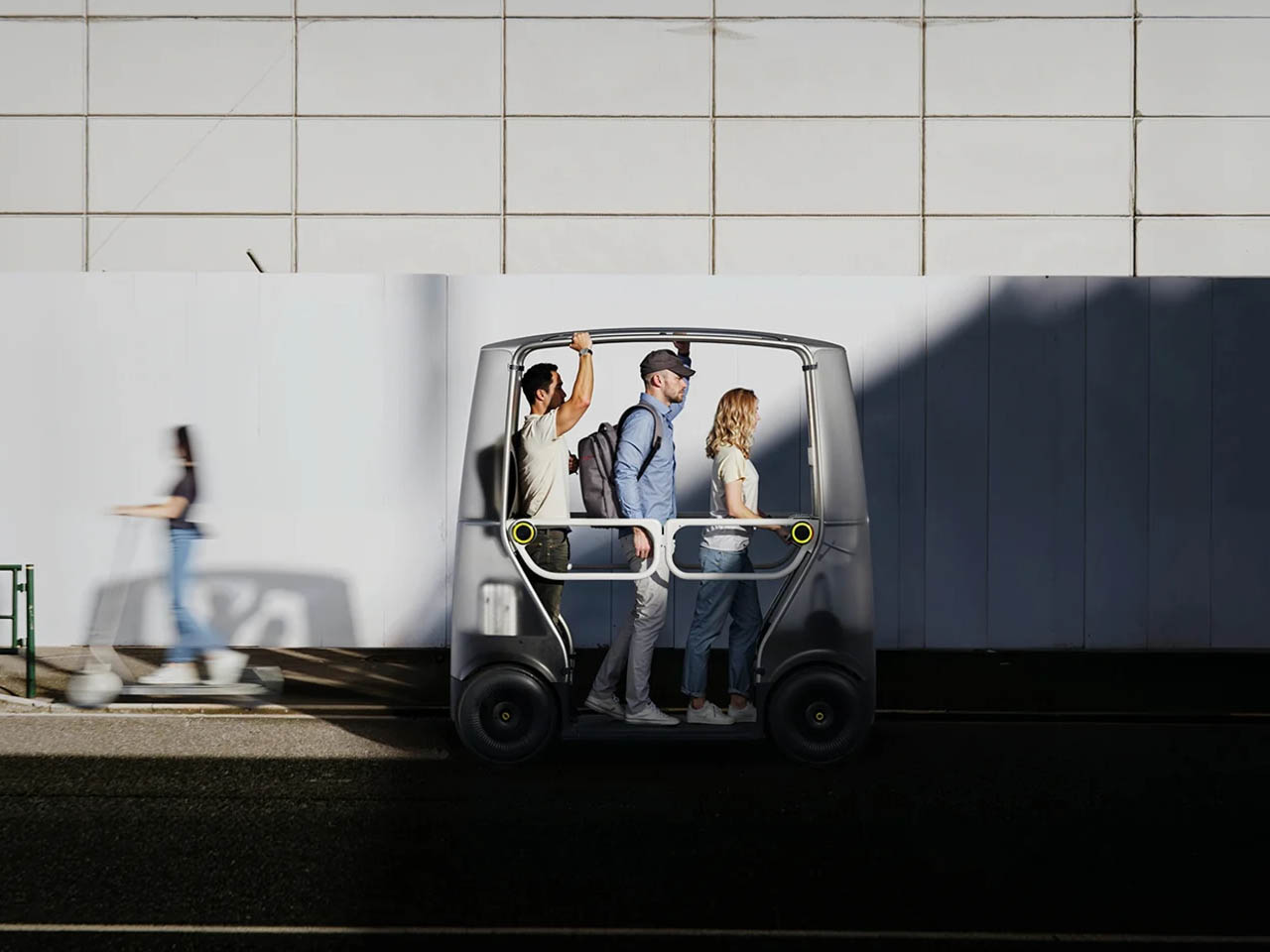 在城市街道上提供智能骑行的自动无人驾驶踏板车---酷图编号11