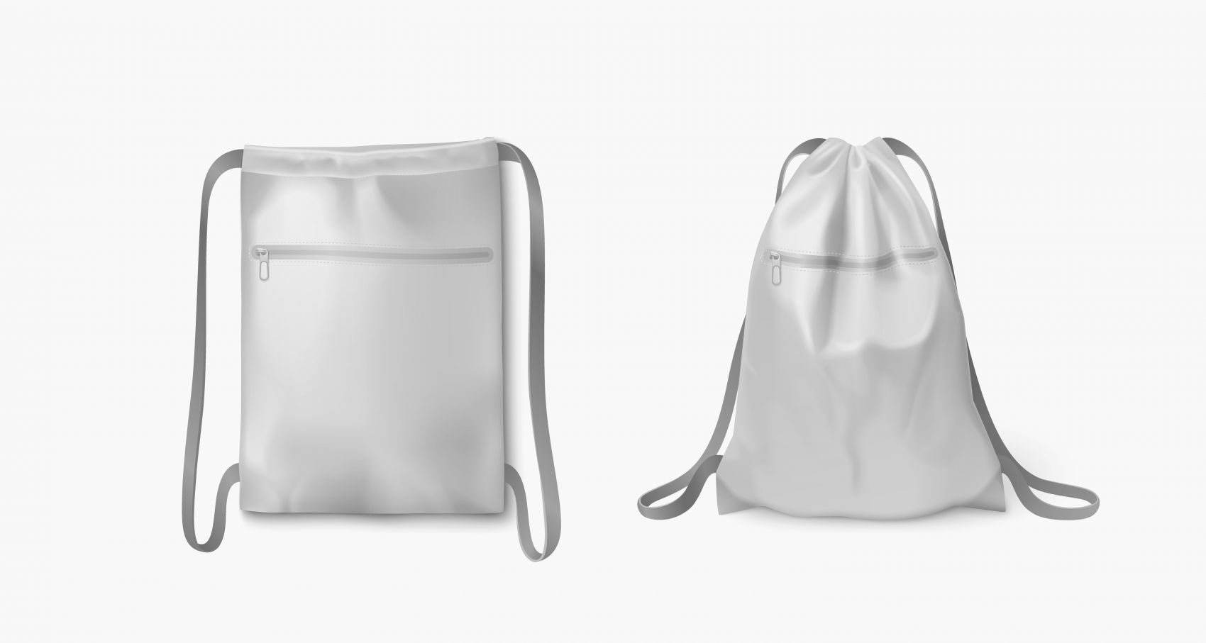 银白色带抽绳的背包图片