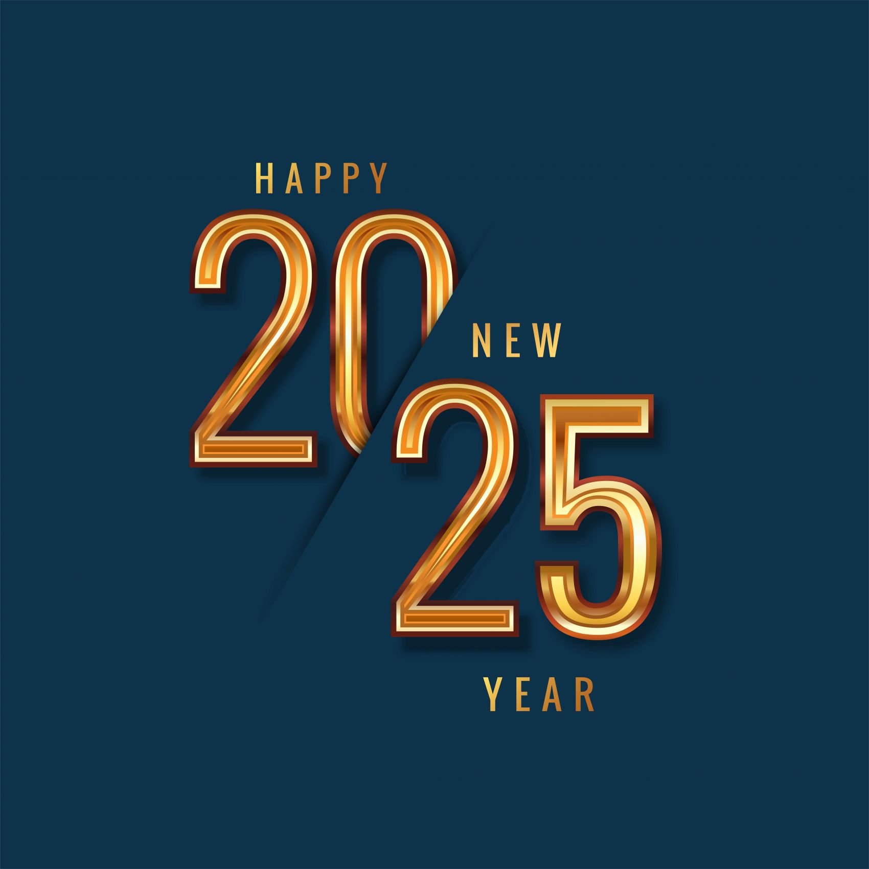 2025斜切金色2025跨年字体图片