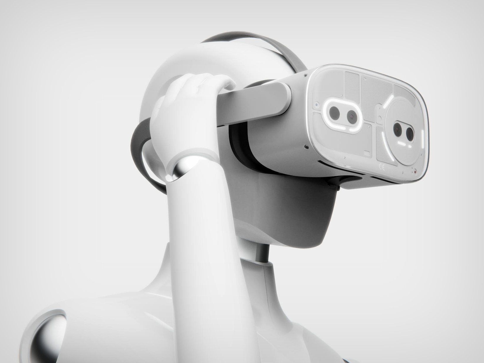 唯一一款具有字形界面虚拟现实设备的无VR头戴式概念耳机图片