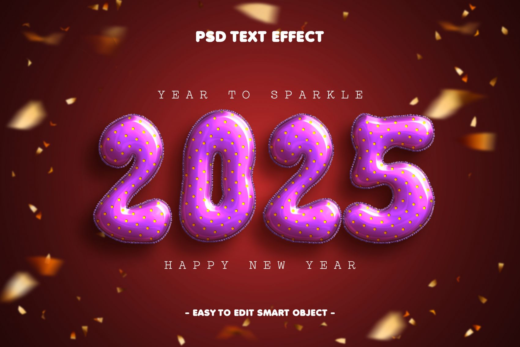 水晶糖果风2025立体跨年字体图片