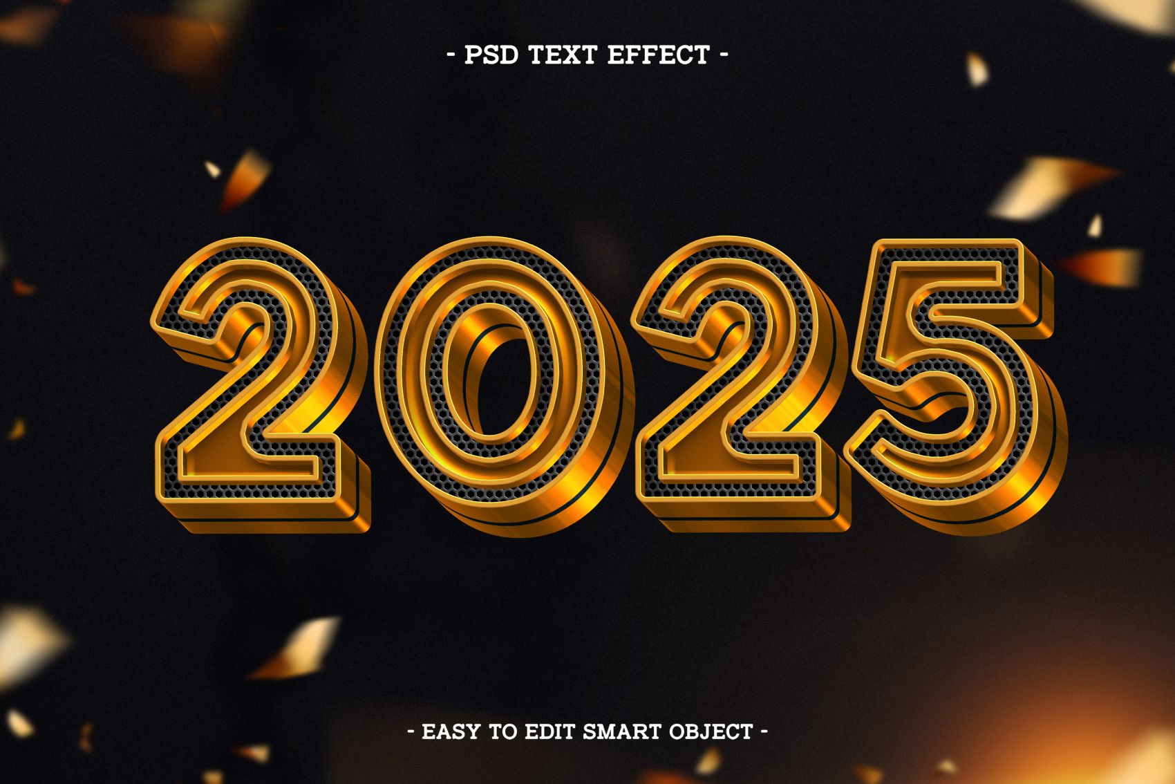 金色2025立体跨年字体素材图片