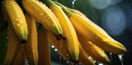 被雨淋过的香蕉水果