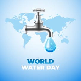 蓝色保护地球水资源环保类海报