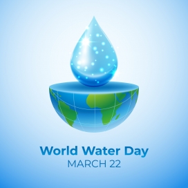 蓝色地球水滴环保素材