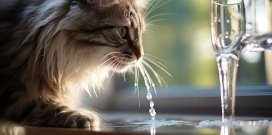 玩自来水的猫