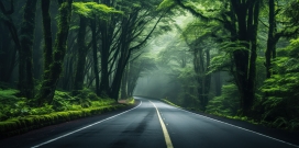 绿荫森林的公路