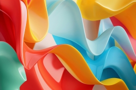 蓝黄绿塑胶曲线图