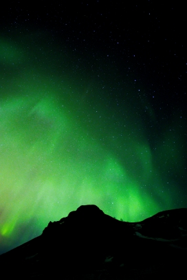 绿色极光风景图
