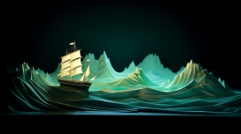 纸片帆布船图片