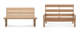 两款木质长椅长凳素材