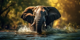 过河的大象