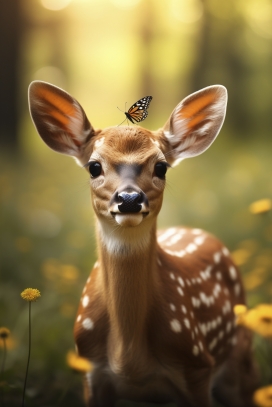 可爱的梅花鹿动物图