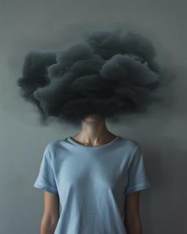 头顶一片乌云的女子