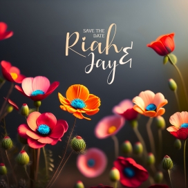 唯美雏菊婚礼请帖素材