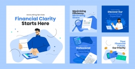 蓝色财务会计素材