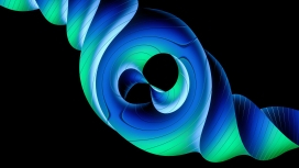 绿蓝扭曲麻花状抽象背景图