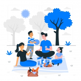 温馨的户外一家人素材