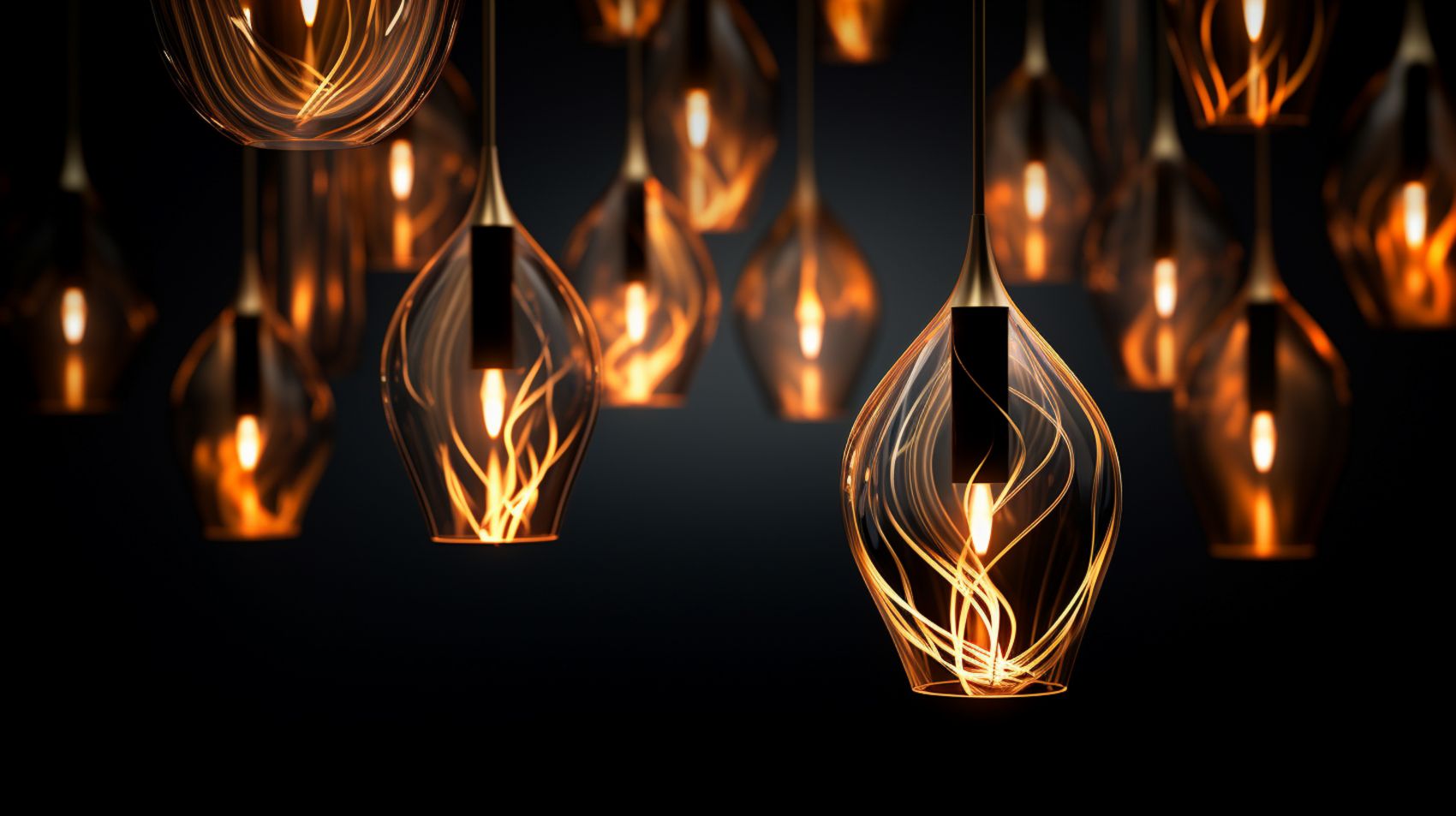 金色钨丝灯泡吊灯图图片