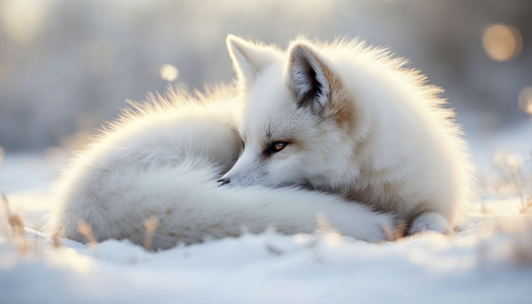 冬季白色雪狐图片