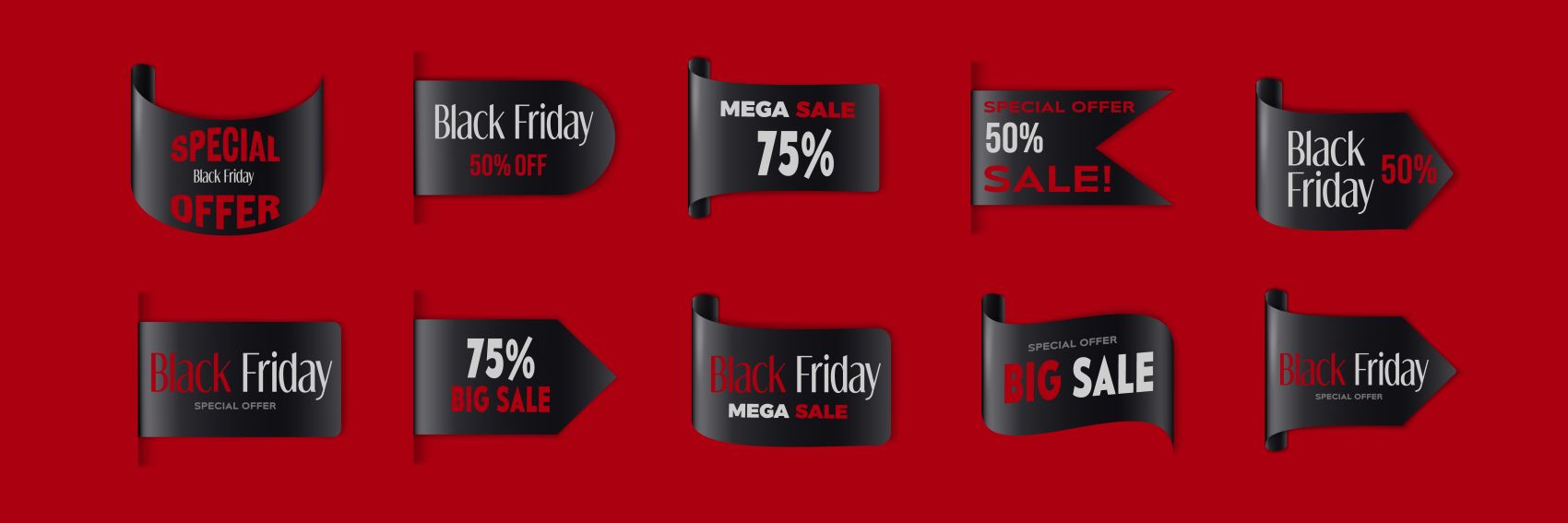 黑色星期五折扣卷边徽章图片