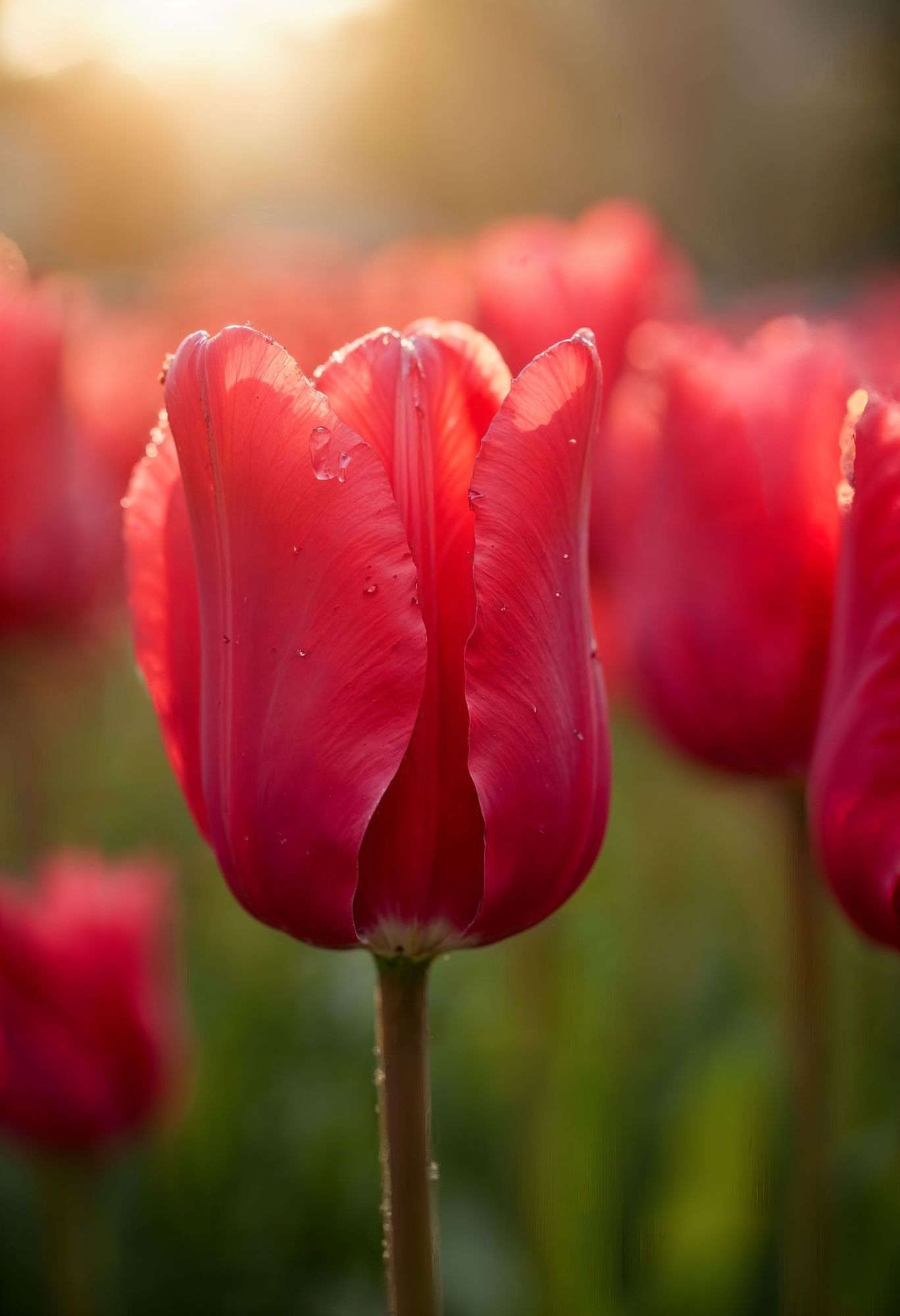 红色郁金香写真图图片