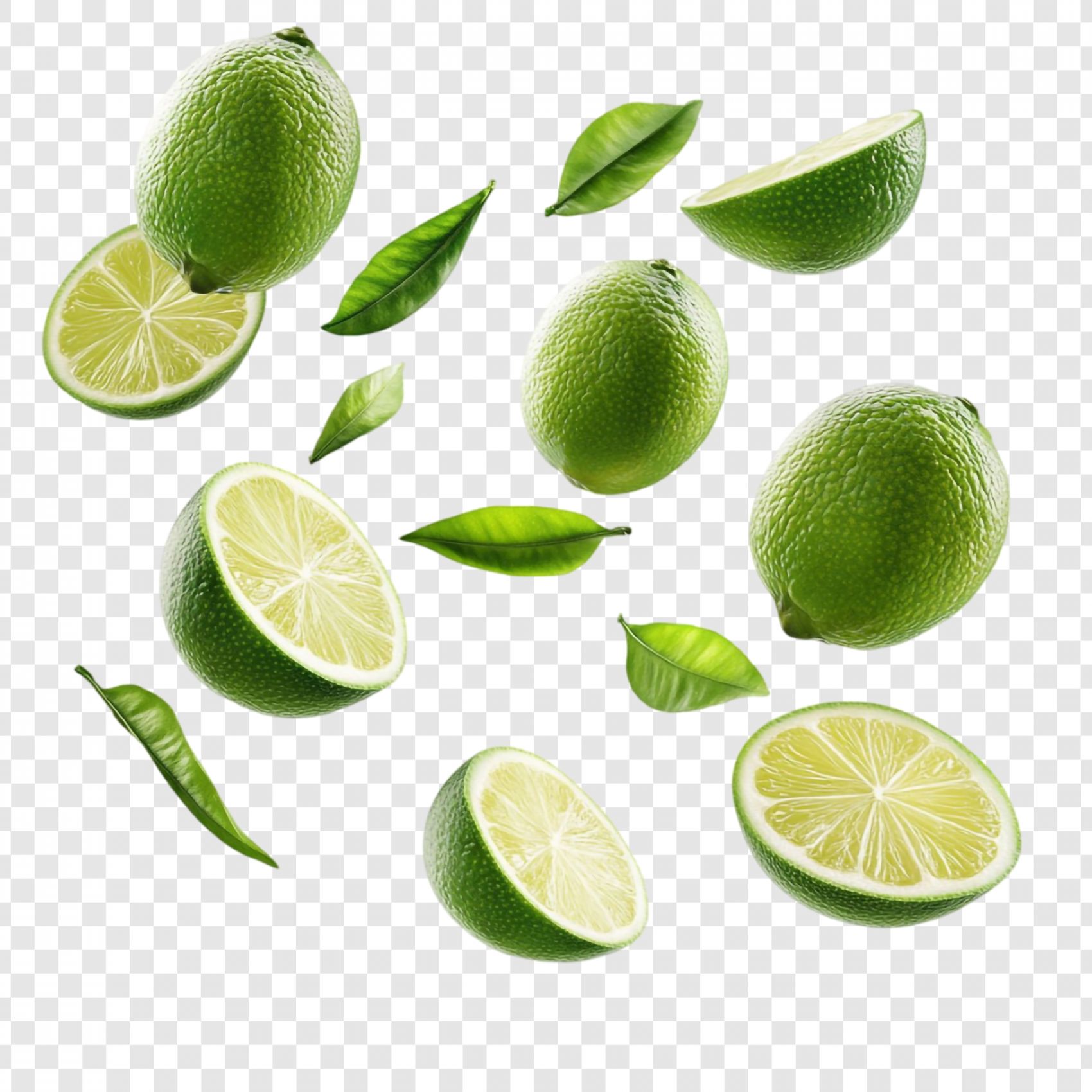 绿色青柠檬水果切片素材图片