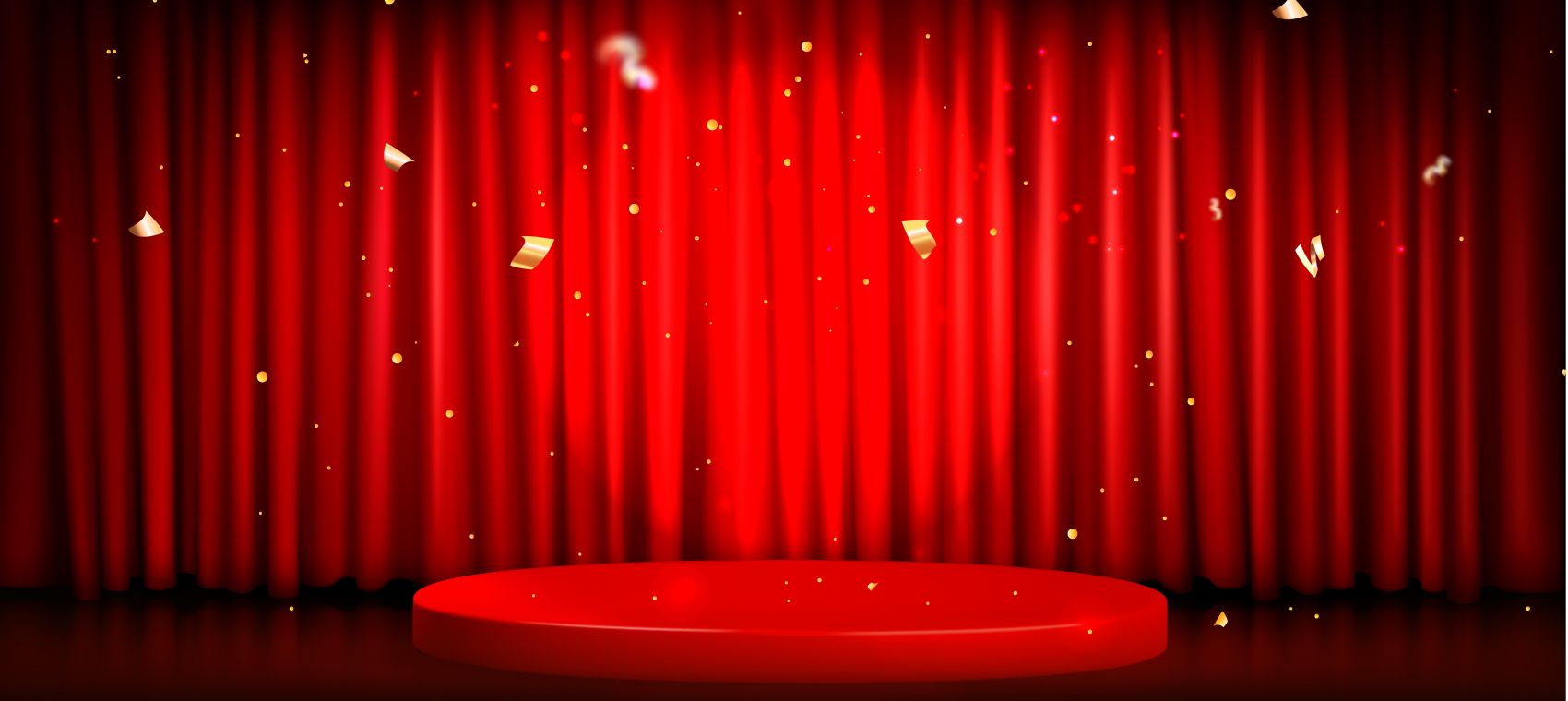 红色舞台帷幕窗帘素材图片