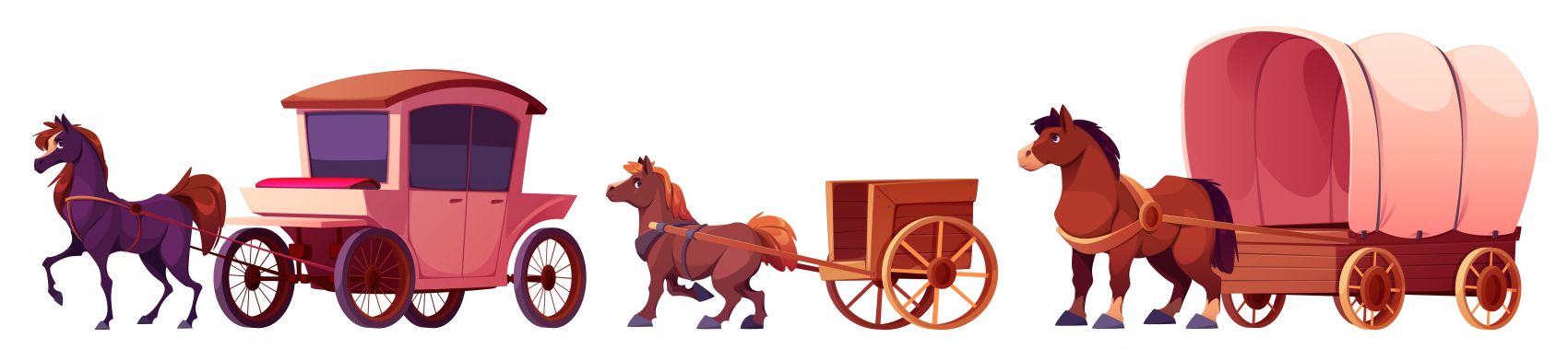 卡通复古马车素材图片