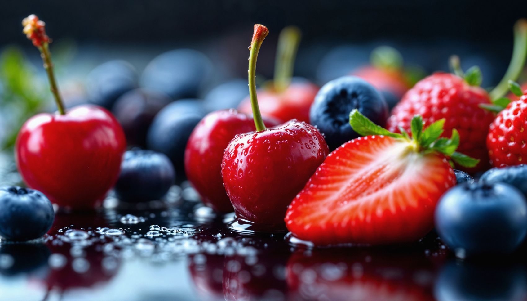 新鲜的樱桃草莓水果图片