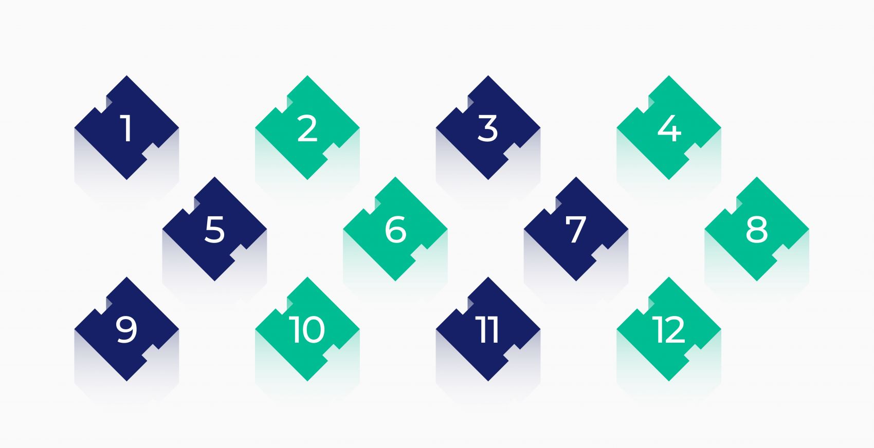 绿蓝立体数字卡片素材图片