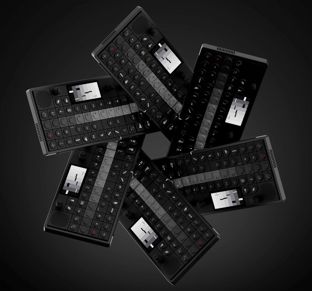 尽管OP-XY摆脱了该品牌标志性的乐趣与功能性的调色板,带来了更多的沉思。光滑的黑色铝制外壳既华丽又低调,具有相同的俏皮按钮和旋钮,但采用完全无色(灰度)的配色,让人联想到“严肃的音乐家”,而不是“创意歌手”。布局得到了彻底的改革,同时保持了足够的工作流程熟悉度