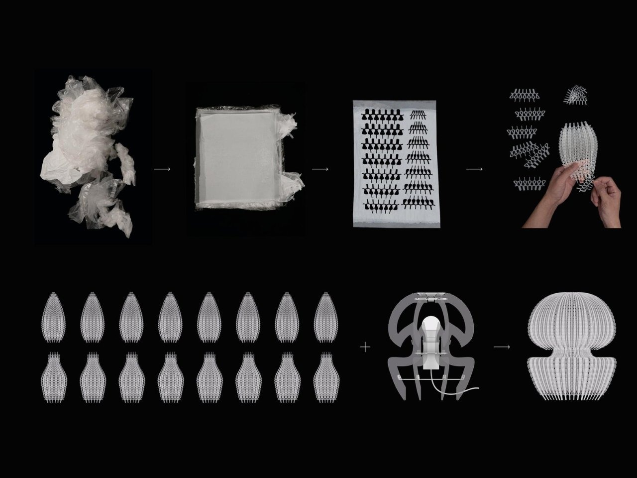 将海洋塑料转化为艺术家居装饰的-水母装饰灯---酷图编号8