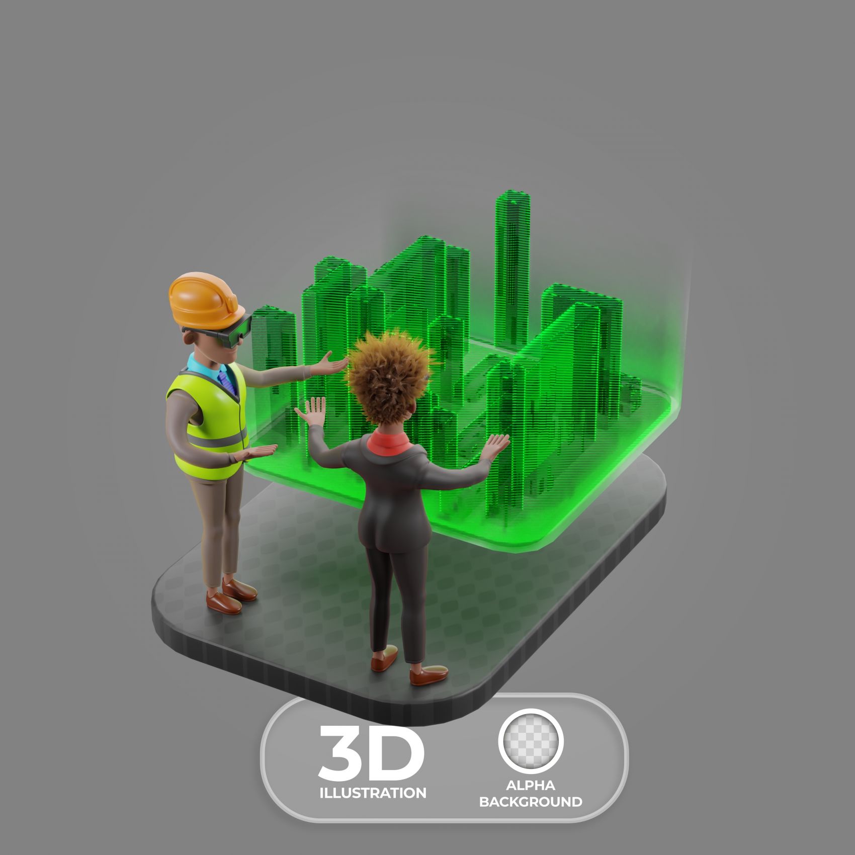 绿光3D可视化城市规划场景图片