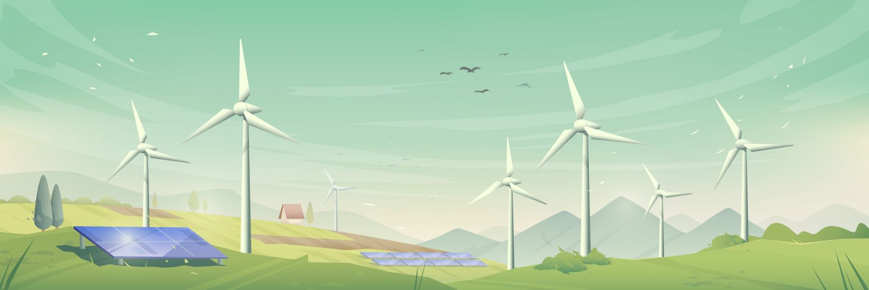 绿色能源的田园图景图片