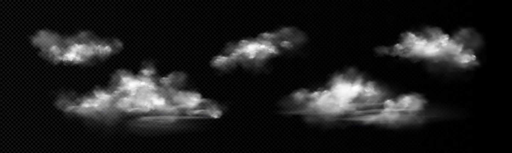 透明背景下的云朵素材图片