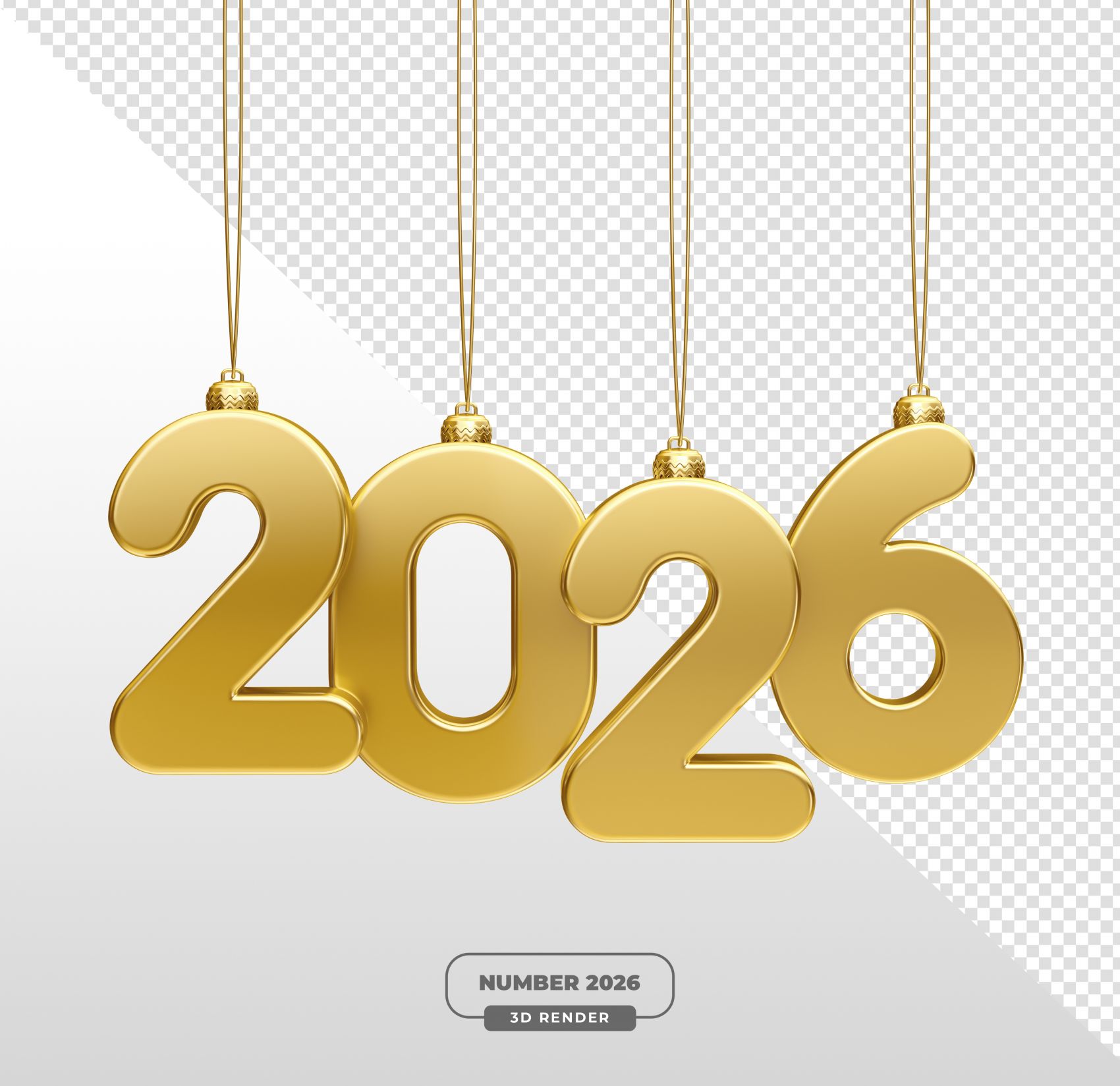 2026 金色立体艺术字装饰图片