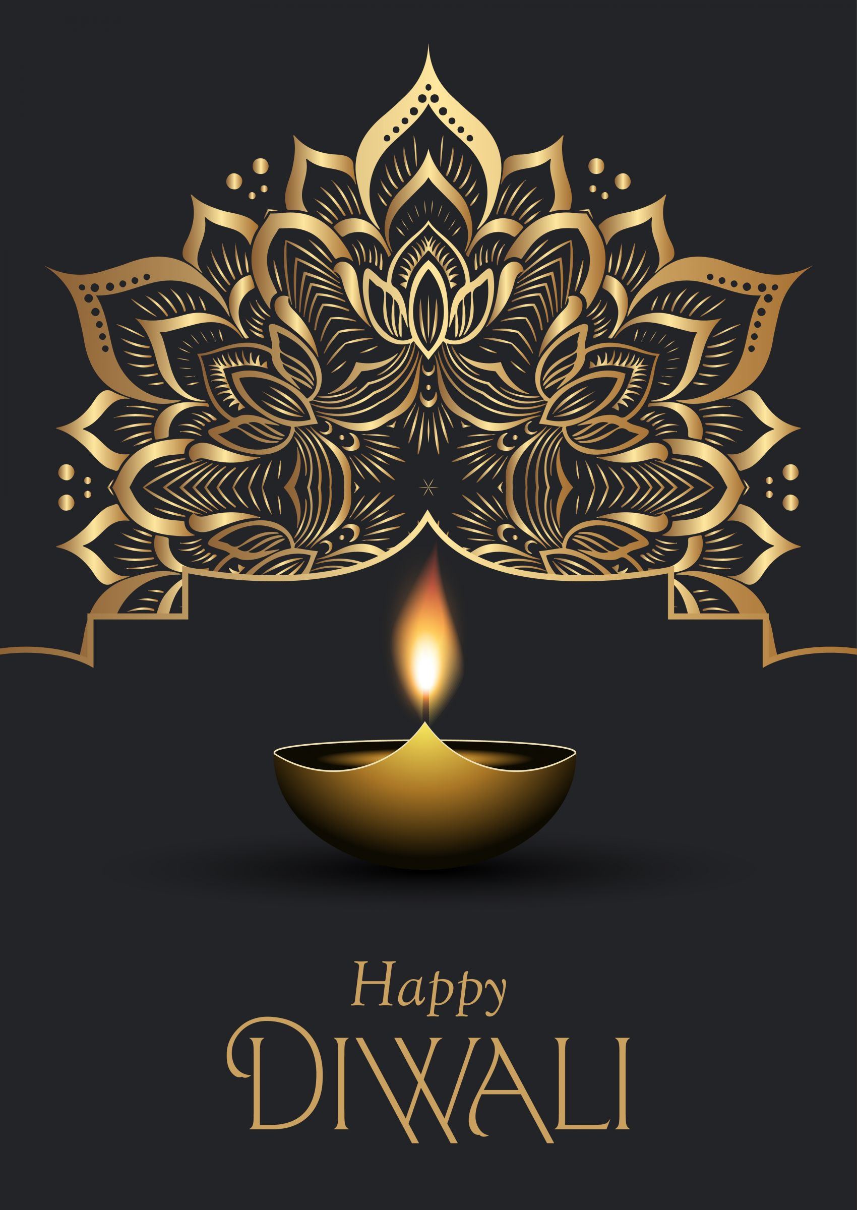 金色排灯节主题的艺术画面图片